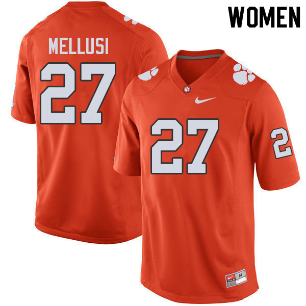 Women #27 Chez Mellusi Clemson Tigers College Football Jerseys Sale-Orange